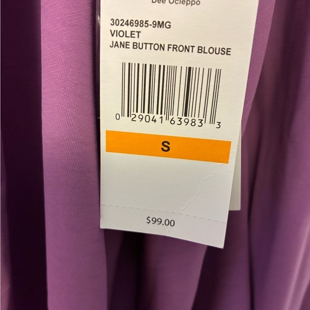 NWT Dee Ocleppo Sumptuous Lavender Peasant Blouse with Long Bishop Sleeves - Picture 3 of 11